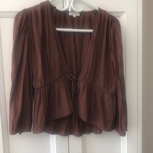Aritzia WILFRED BROWN Blouse in S
